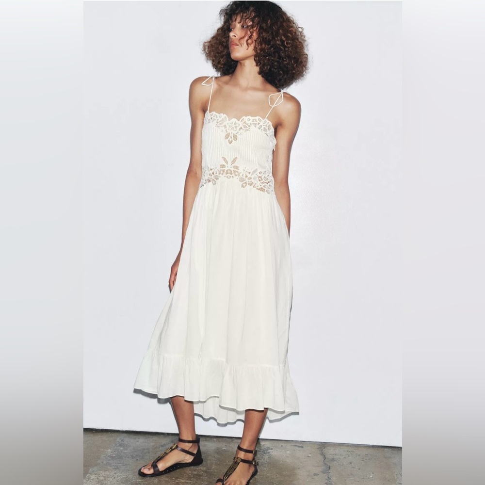ZARA ZW collection embroidered dress